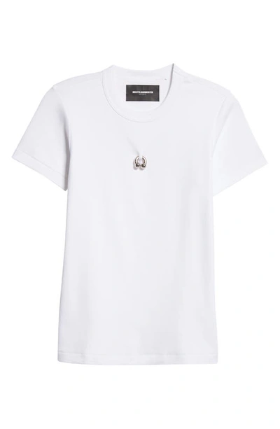 Shop Melitta Baumeister Pierced Cotton T-shirt In White