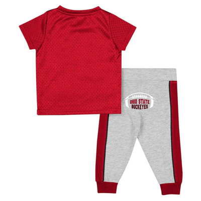 Shop Colosseum Infant  Scarlet/heather Gray Ohio State Buckeyes Ka-boot-it Jersey & Pants Set