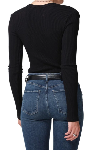 Shop Citizens Of Humanity Florence Rib V-neck Sweater In Black