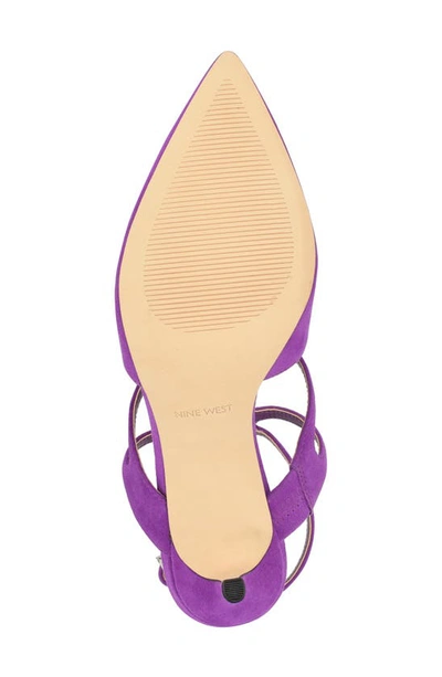 Shop Nine West Maes Ankle Strap Pointed Toe Pump In Medium Purple