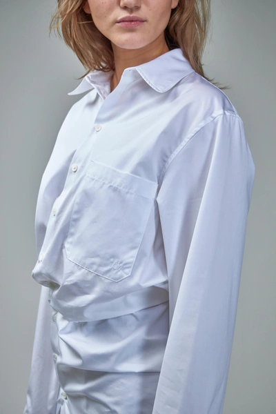 Shop Off-white Poplin Twist Shirt Dress