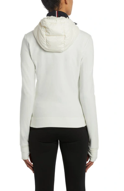 Moncler Grenoble Quilted Nylon & Stretch Fleece Hooded Cardigan In White