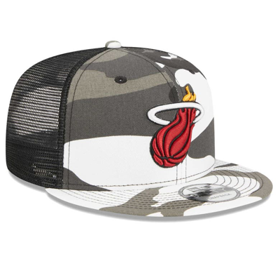 Shop New Era Camo Miami Heat Snow Camo Meshback 9fifty Snapback Hat
