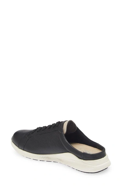 Shop Naot Radon Sneaker Mule In Black/ Soft Ivory Leather