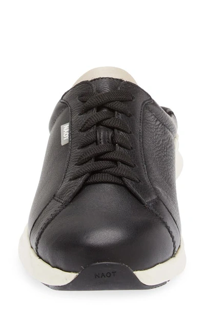 Shop Naot Radon Sneaker Mule In Black/ Soft Ivory Leather