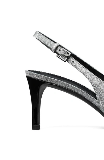 Shop Tory Burch Eleanor Pavé Slingback Pointed Toe Pump In Diamonds / Perfect Black