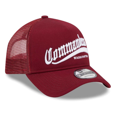 Shop New Era Burgundy Washington Commanders Caliber Trucker 9forty Adjustable Hat