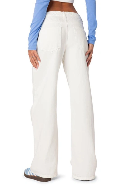 Edikted Roman Slouchy Low Rise Wide Leg Jeans In White