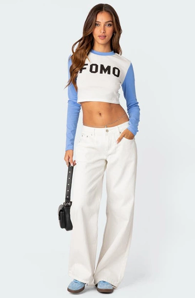 Edikted Roman Slouchy Low Rise Wide Leg Jeans In White