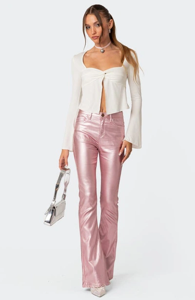 Edikted Maxine Twist Split Front Top In White