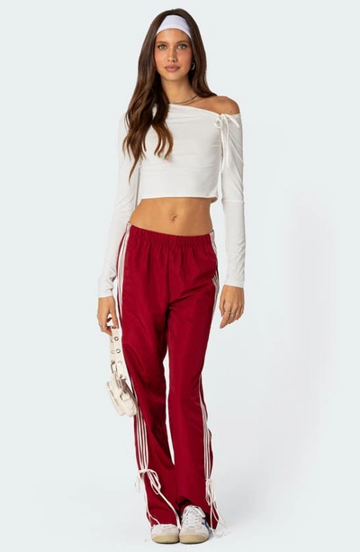 Edikted Winona One-shoulder Crop Top In White