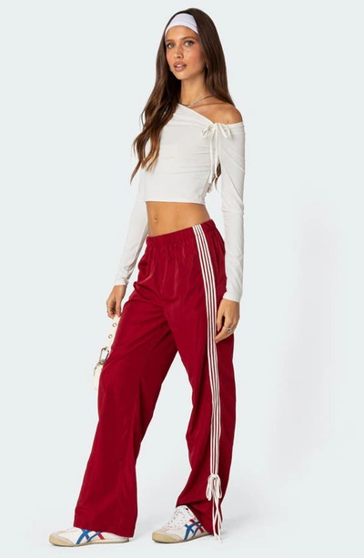 Edikted Winona One-shoulder Crop Top In White