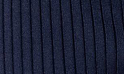 Shop Edikted Pluto Stripe Rib Stitch Flare Pants In Navy