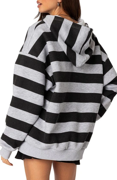Edikted Maritza Oversize Zip Hoodie In Gray-melange