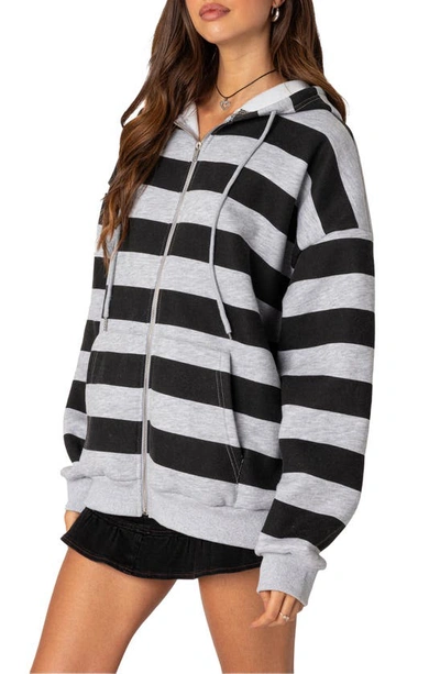 Edikted Maritza Oversize Zip Hoodie In Gray-melange