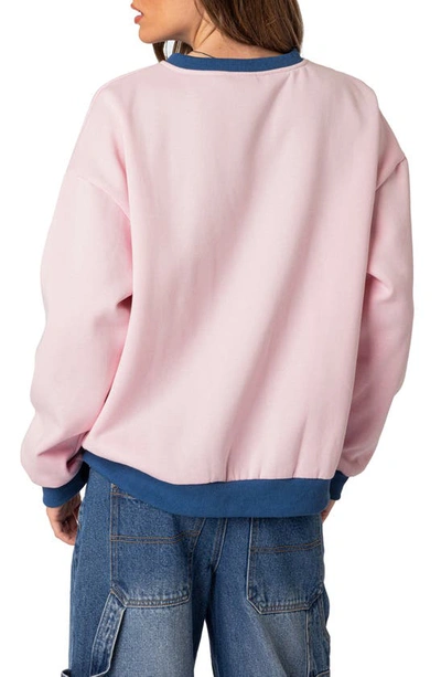 Edikted Italy Oversize Sweatshirt In Light-pink