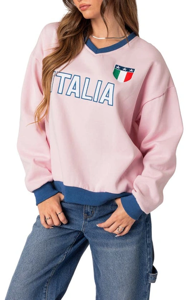 Edikted Italy Oversize Sweatshirt In Light-pink