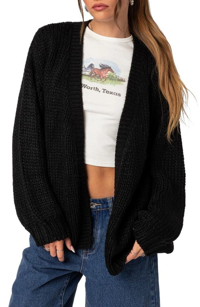 Shop Edikted Anina Oversize Cardigan In Black