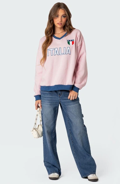 Edikted Italy Oversize Sweatshirt In Light-pink
