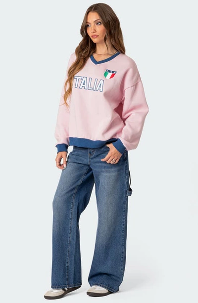 Edikted Italy Oversize Sweatshirt In Light-pink