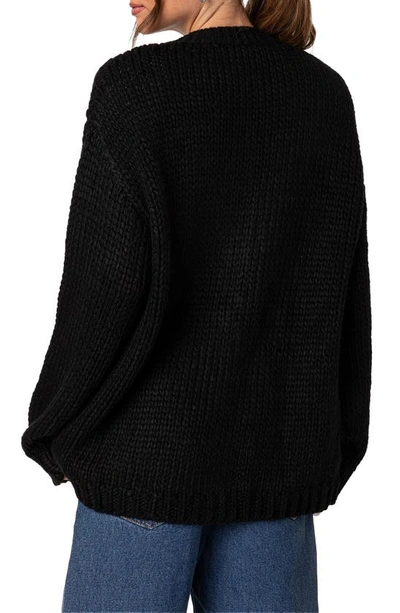 Shop Edikted Anina Oversize Cardigan In Black