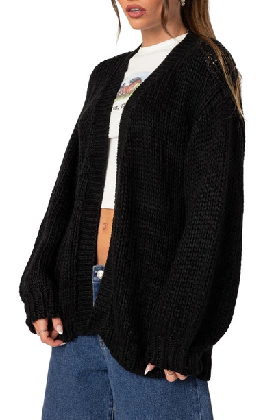 Shop Edikted Anina Oversize Cardigan In Black