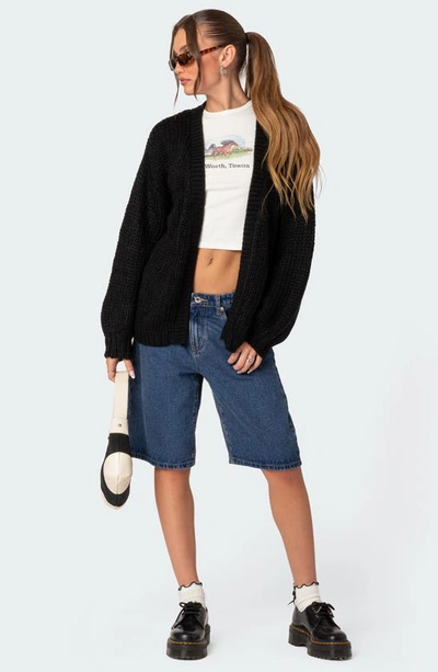 Shop Edikted Anina Oversize Cardigan In Black