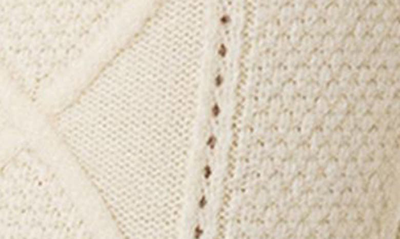 Edikted Ray Cable Stitch Knit Flare Sweater Pants In Cream
