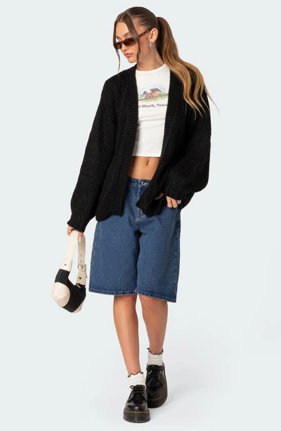 Shop Edikted Anina Oversize Cardigan In Black