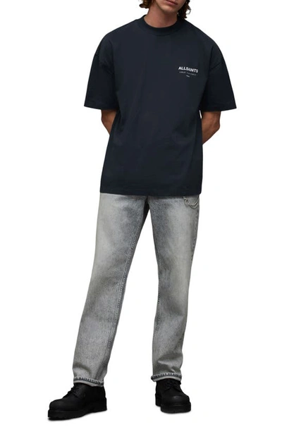 Allsaints Underground Graphic-print Cotton T-shirt In Universe Blue