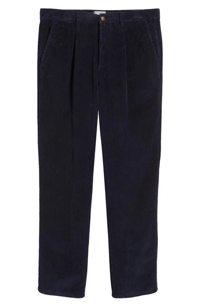 Shop Forét Shed Pleated Corduroy Pants In Navy