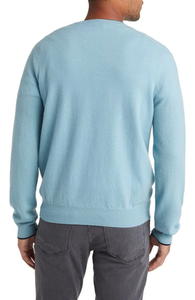 Lorenzo Uomo Tipped Merino Wool Sweater In Light Blue