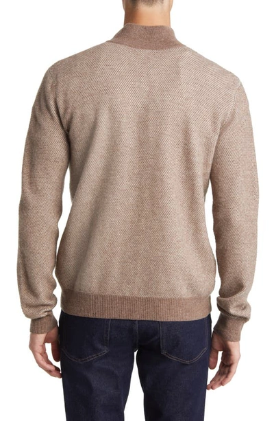 Lorenzo Uomo Merino Wool & Cashmere Bird's Eye Sweater In Camel