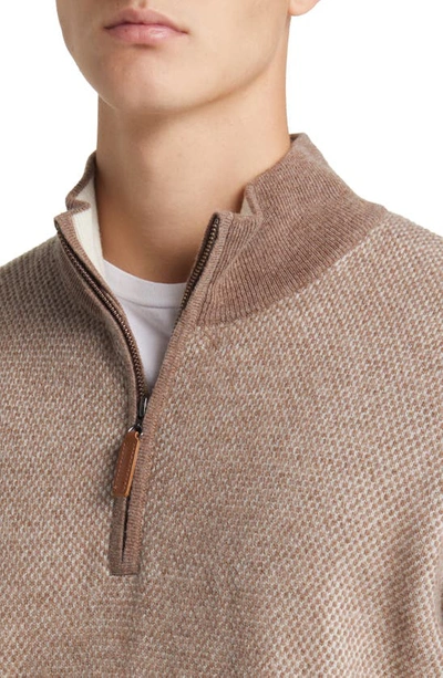 Lorenzo Uomo Merino Wool & Cashmere Bird's Eye Sweater In Camel