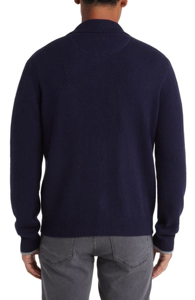 Lorenzo Uomo Merino Wool & Cashmere Cardigan In Navy