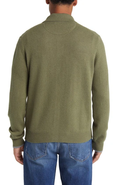 Lorenzo Uomo Merino Wool & Cashmere Cardigan In Olive Green