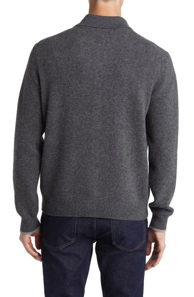 Shop Lorenzo Uomo Merino Wool & Cashmere Cardigan In Charcoal