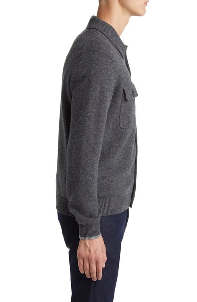 Shop Lorenzo Uomo Merino Wool & Cashmere Cardigan In Charcoal