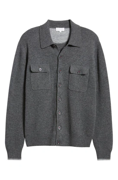 Lorenzo Uomo Merino Wool & Cashmere Cardigan In Charcoal