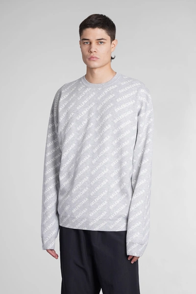 Shop Balenciaga Knitwear In Grey Cotton