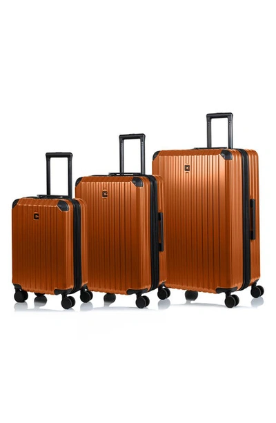 Shop Champs Element 3-piece Luggage Set In Copper