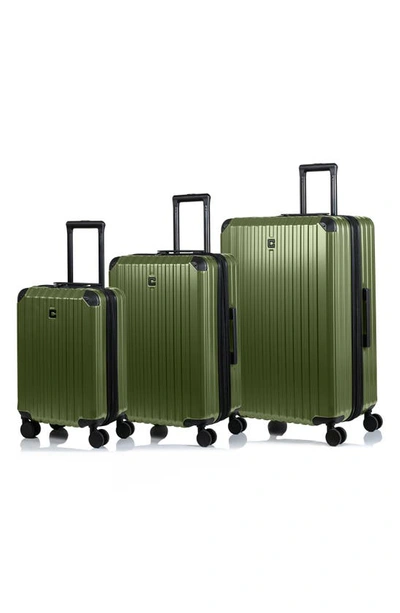 Shop Champs Element 3-piece Luggage Set In Green