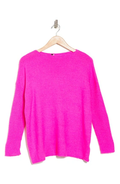 Shop Renee C Boat Neck Pullover Sweater In Fuchsia