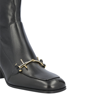 Shop Saint Laurent Elbio 75 Leather Boots