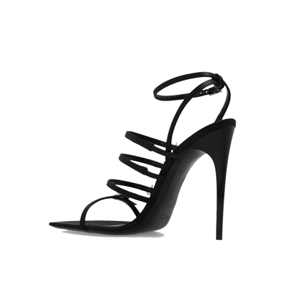 Saint Laurent Jerry Logo-embellished Leather-trimmed Satin Sandals