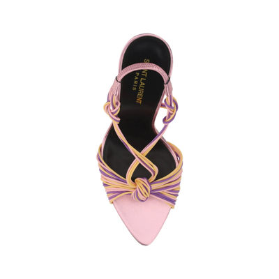 Saint Laurent Pool Sandals In Tpu And Metallized Leather