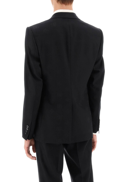 Shop Dolce & Gabbana Sicilia Single-breasted Monogram Jacket In Nero (black)