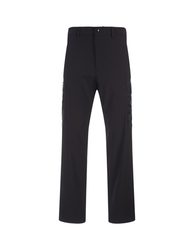 Shop Moncler Black Jersey Cargo Trousers In Nero