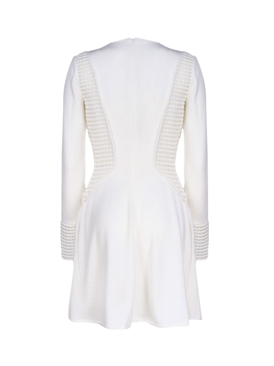 Shop Genny V-neck Dress With Perforated Details In White