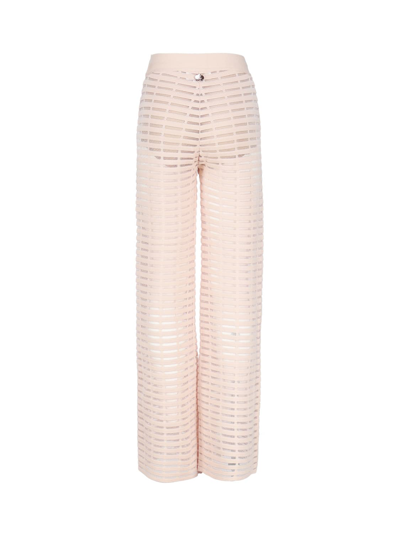 Shop Genny Iconic Knit Trousers In Nude